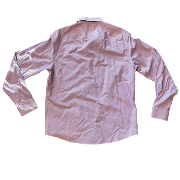 Untuck It Mens XL Slim Fit Wrinkle Free Purple White Plaid Button Up Shirt - Picture 2 of 6